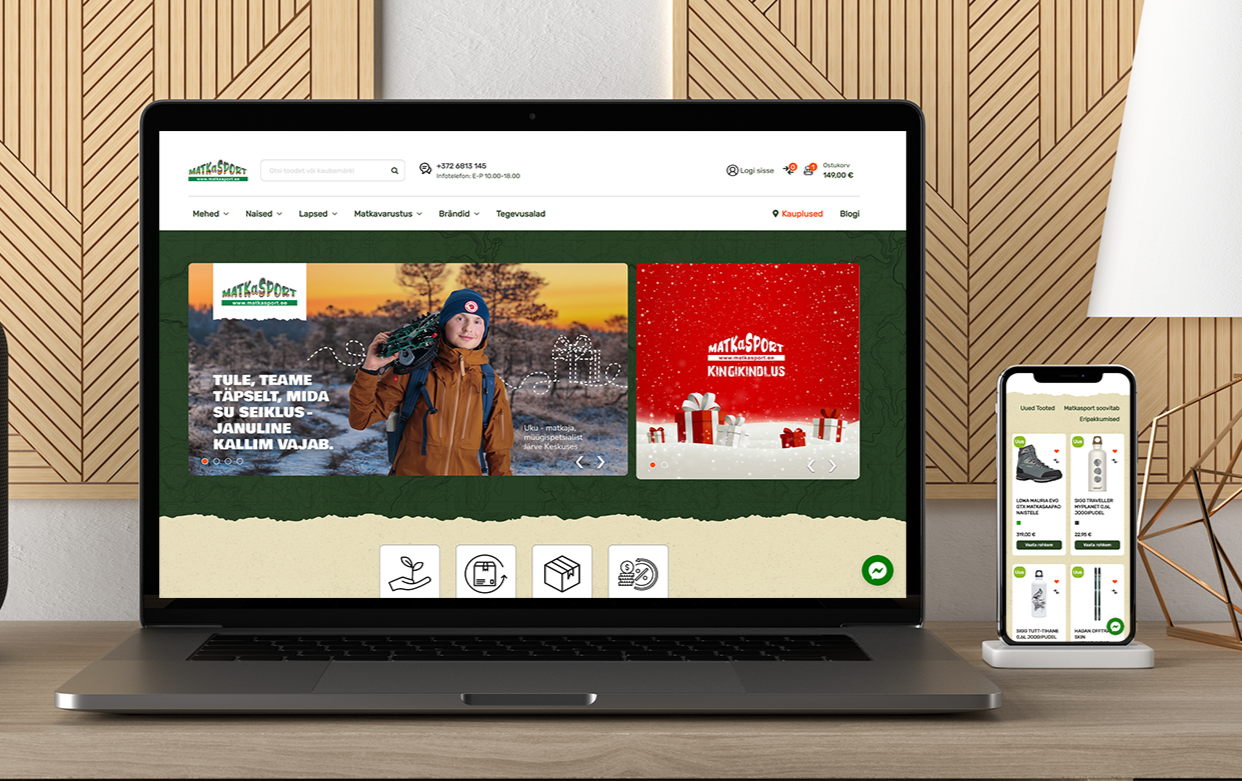 matkasport e-pood on lahti arvutis ja telefonis